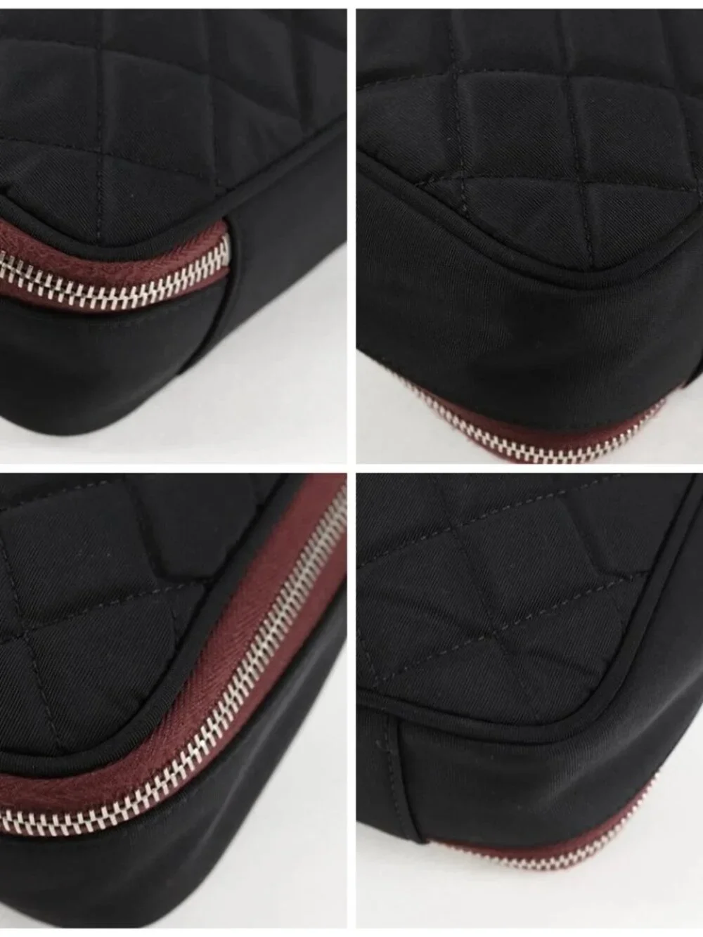 CHANEL Matelasse PC Case Nylon Black Silver CC Auth 121516M